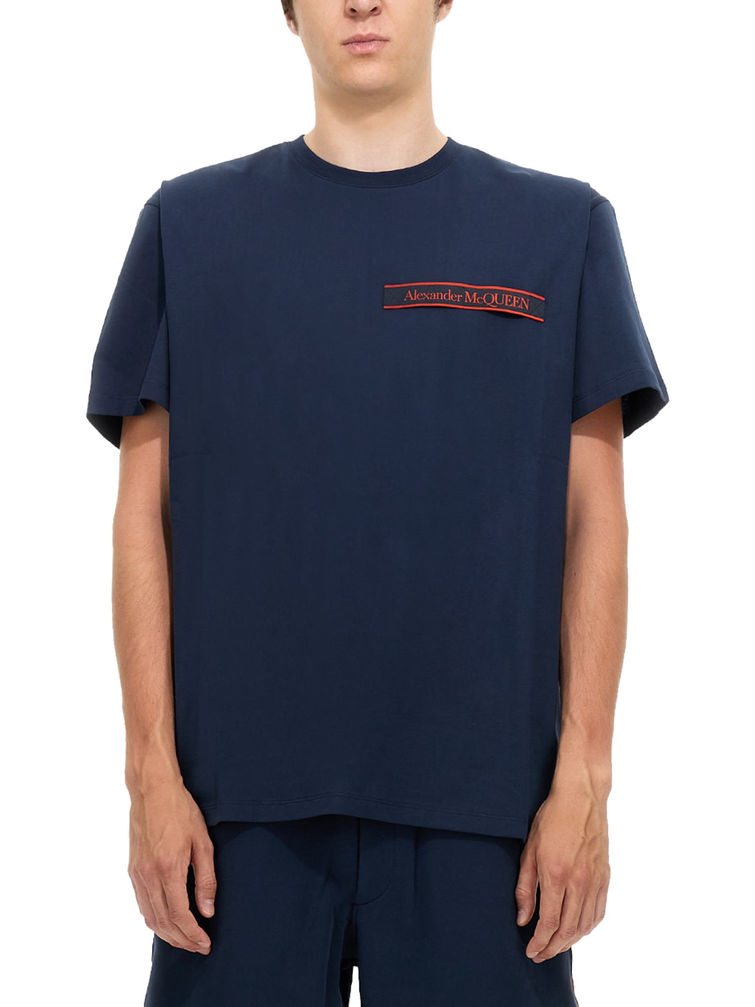 Alexander McQueen T-shirt With Selvedge Logo Band