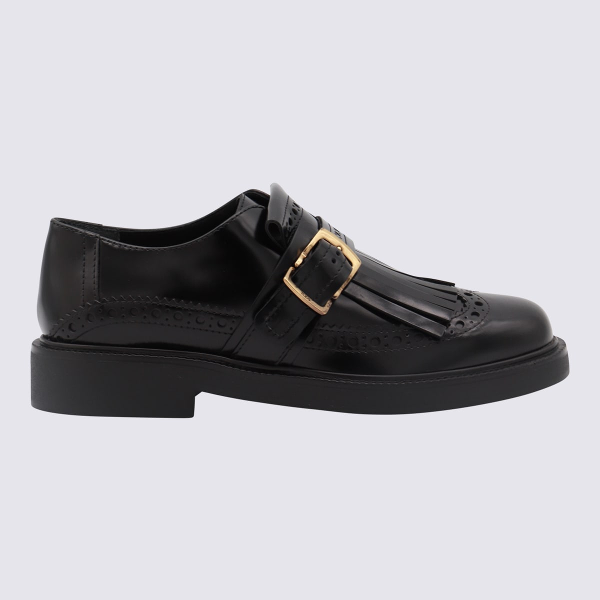 Shop Tod's Black Leather Loafers Tods