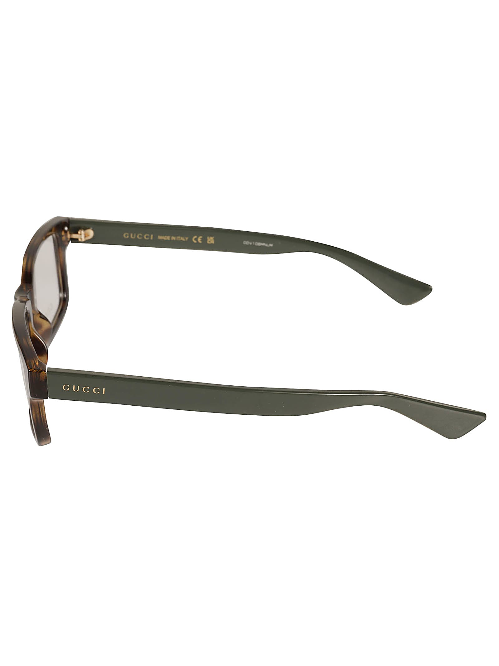 Gucci Flat Rectangle Logo Lens Frame In Brown
