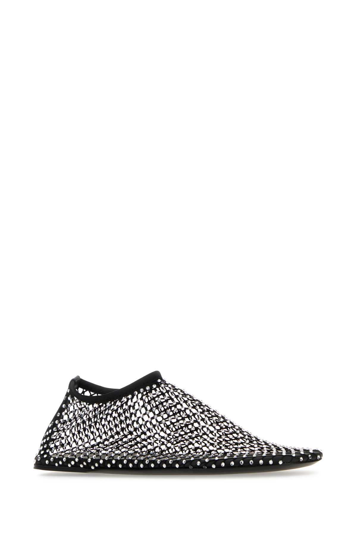 Shop Christopher Esber Embellished Mesh Ballerinas In Black