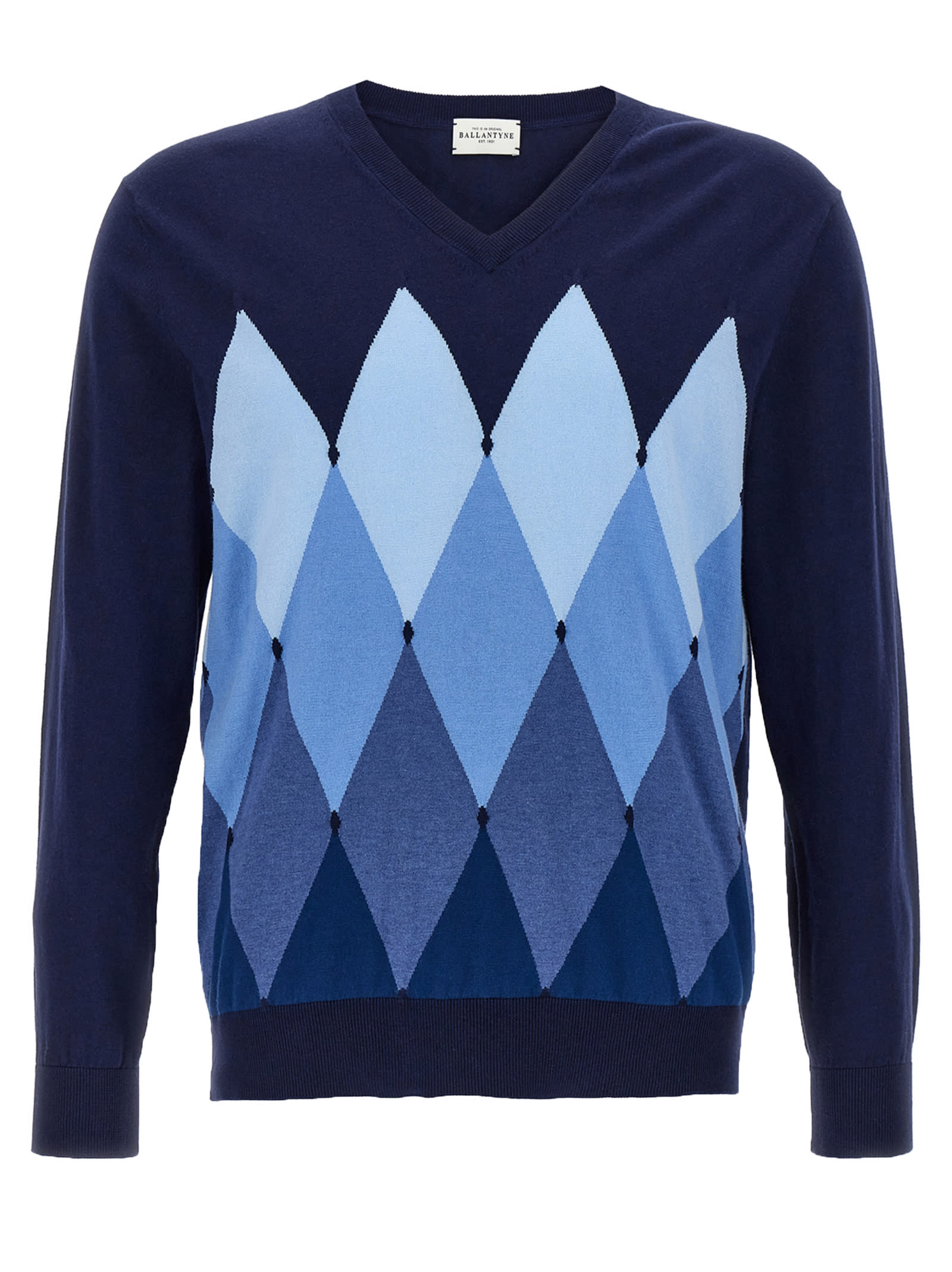 Ballantyne Argyle Sweater In Blue