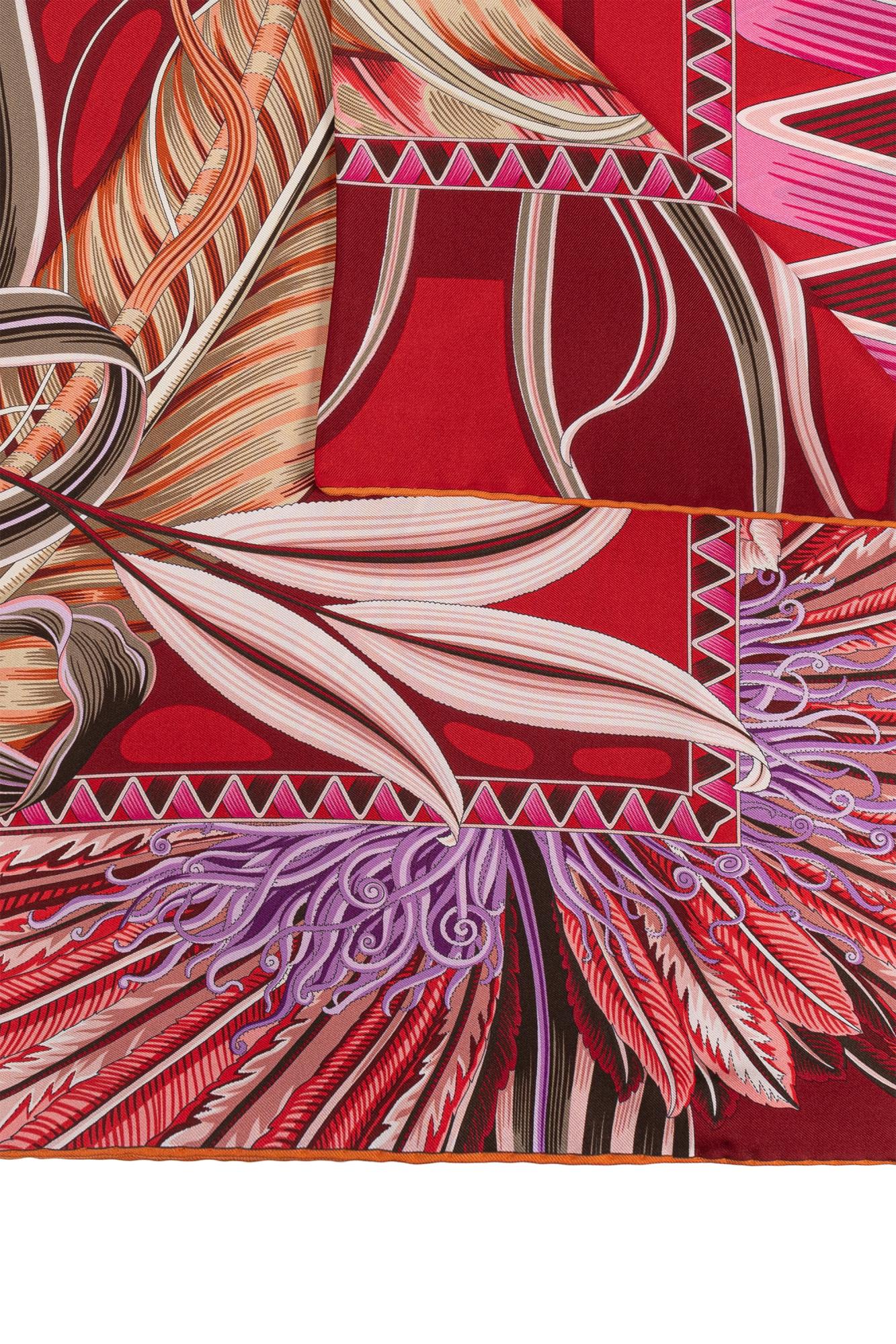 Ferragamo Silk Scarf With Print In Red