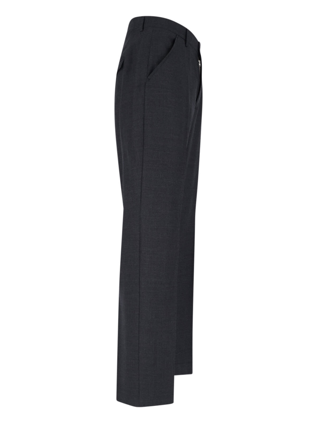 Our Legacy High-waisted Wool Chino Trousers With Straight Fit In Gray