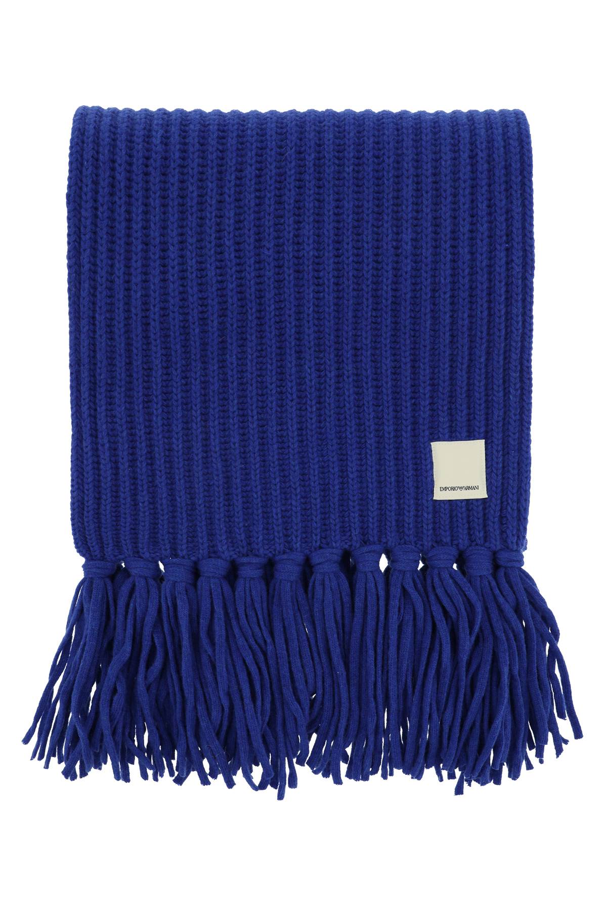 Emporio Armani Wool-blend Scarf In Blue | ModeSens