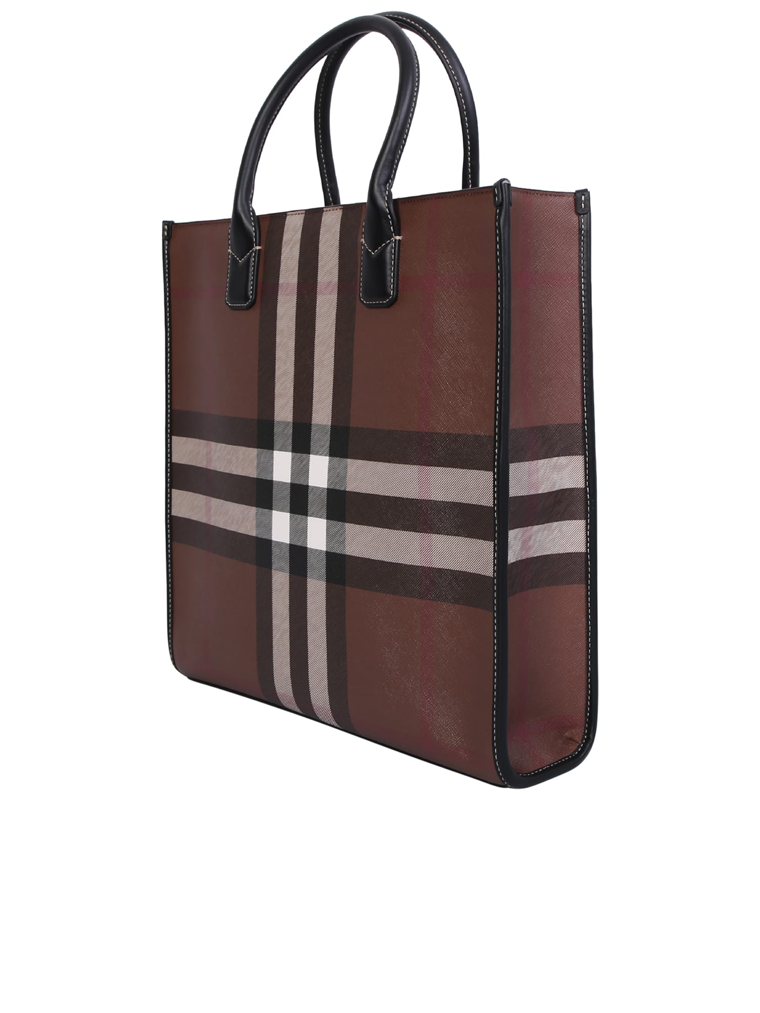 Denny Checked Tote Bag in Brown - Burberry