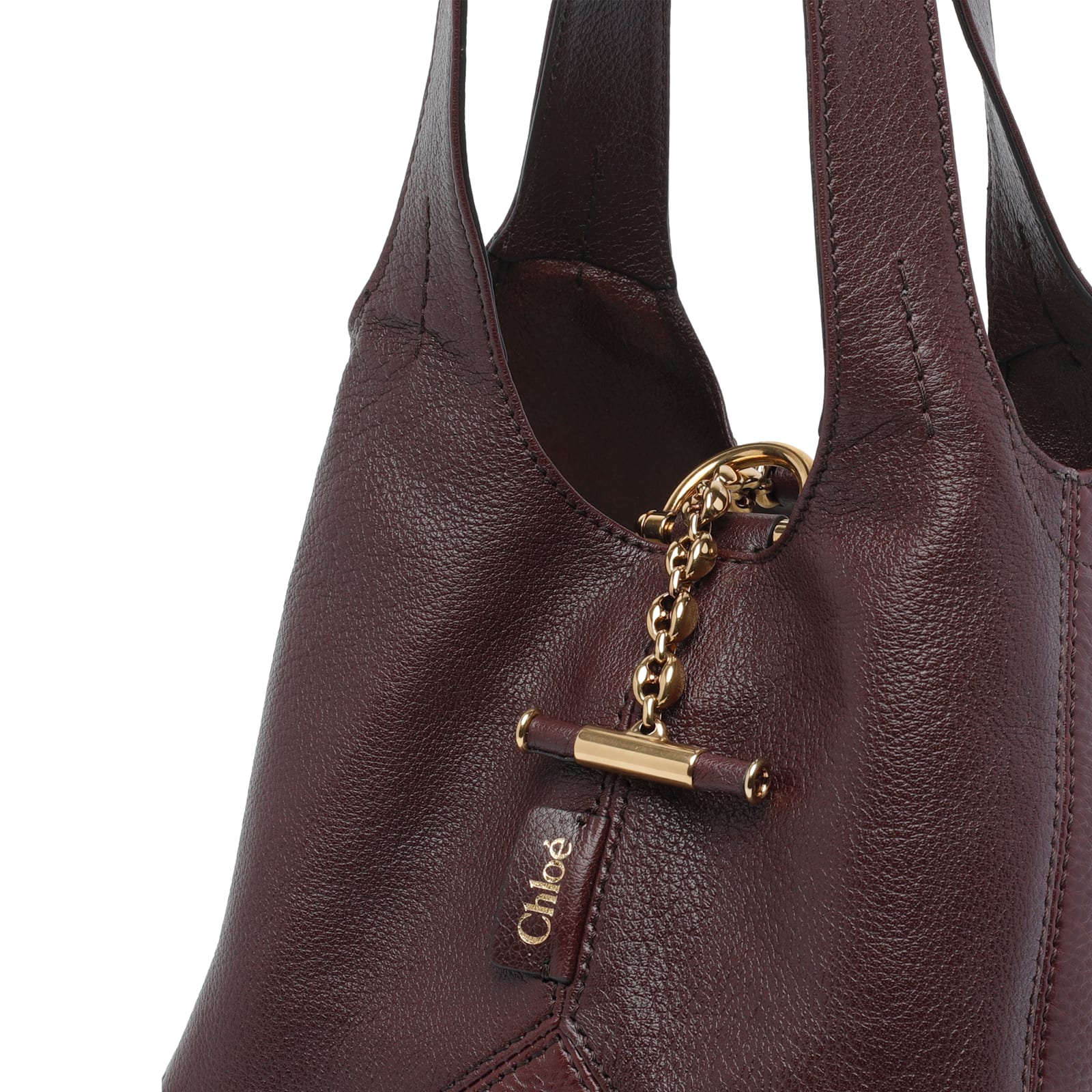 Chloé Balloon Paneled Textured-leather Tote In Red