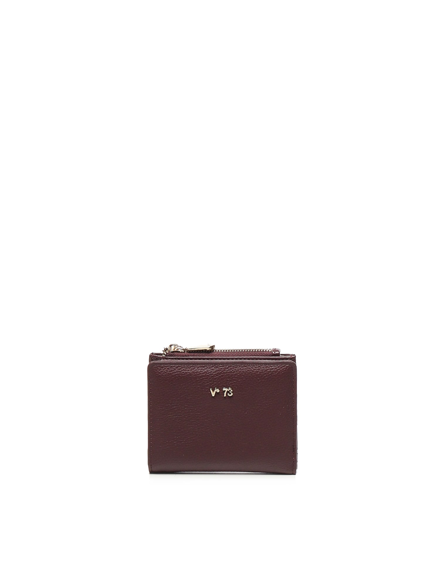 V73 Logo Wallet In Burgundy