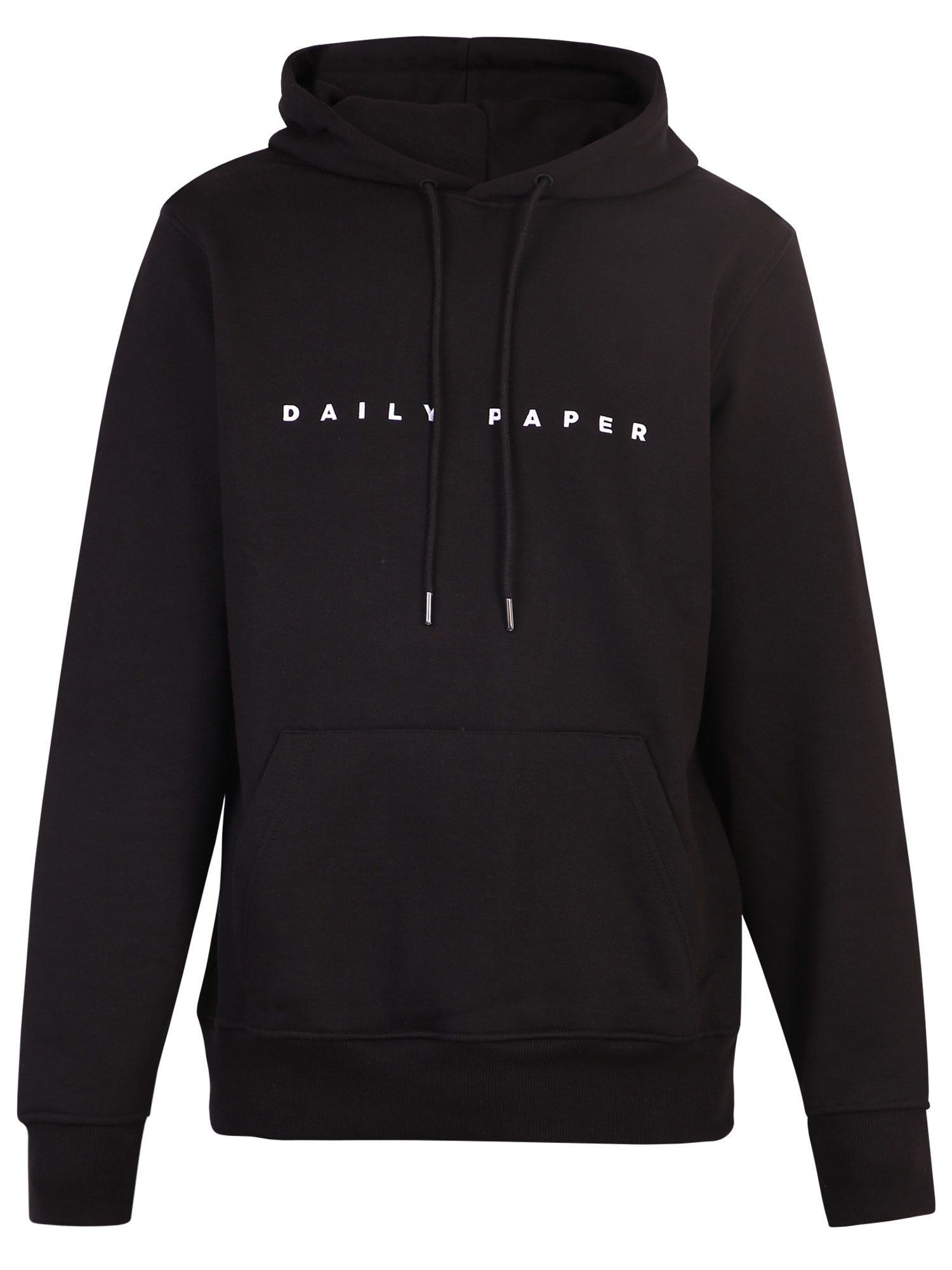Daily Paper Drawstring Logo Print Hoodie In Black