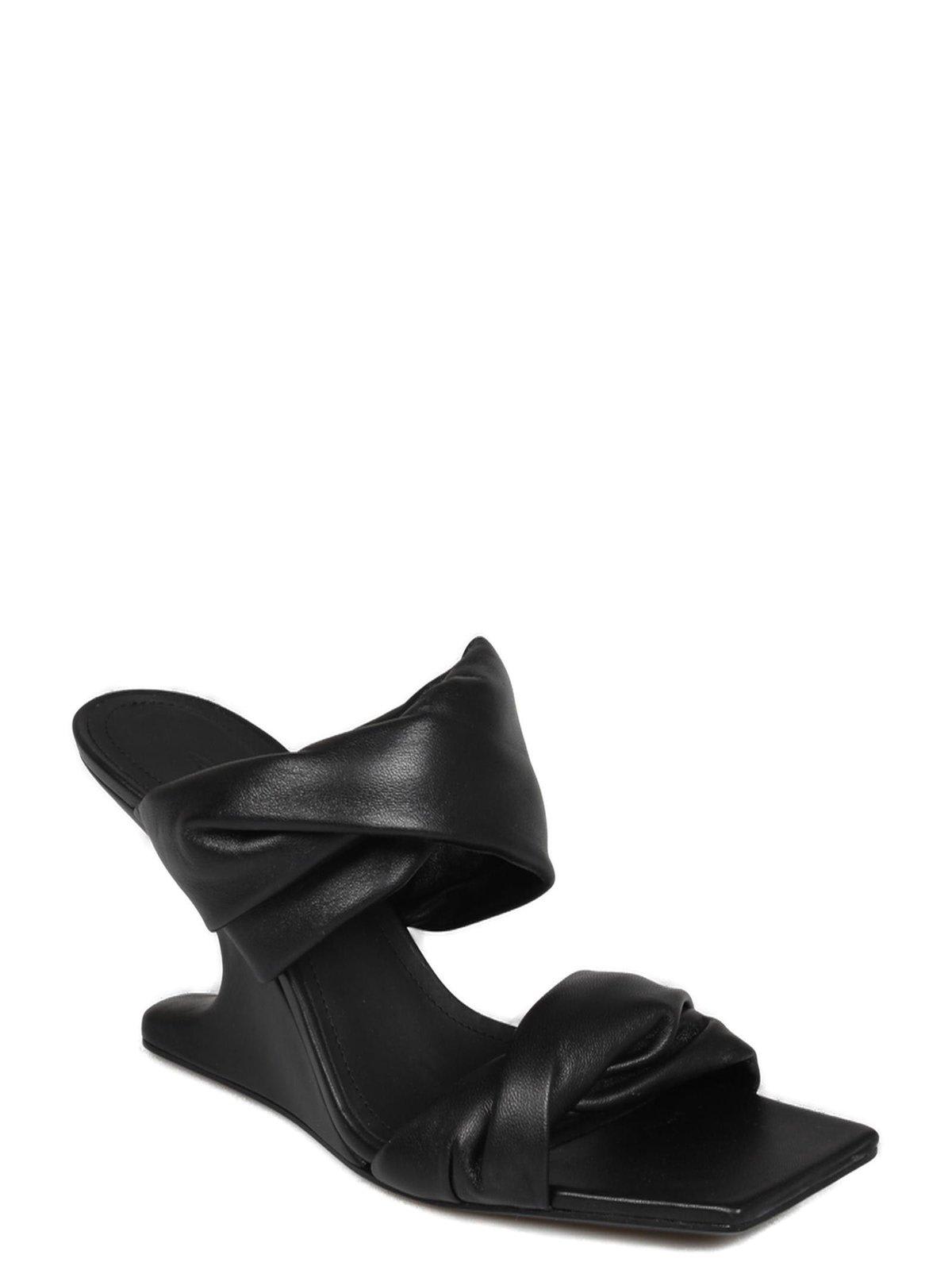 Shop Rick Owens Square-toe Slip-on Sandals In Black