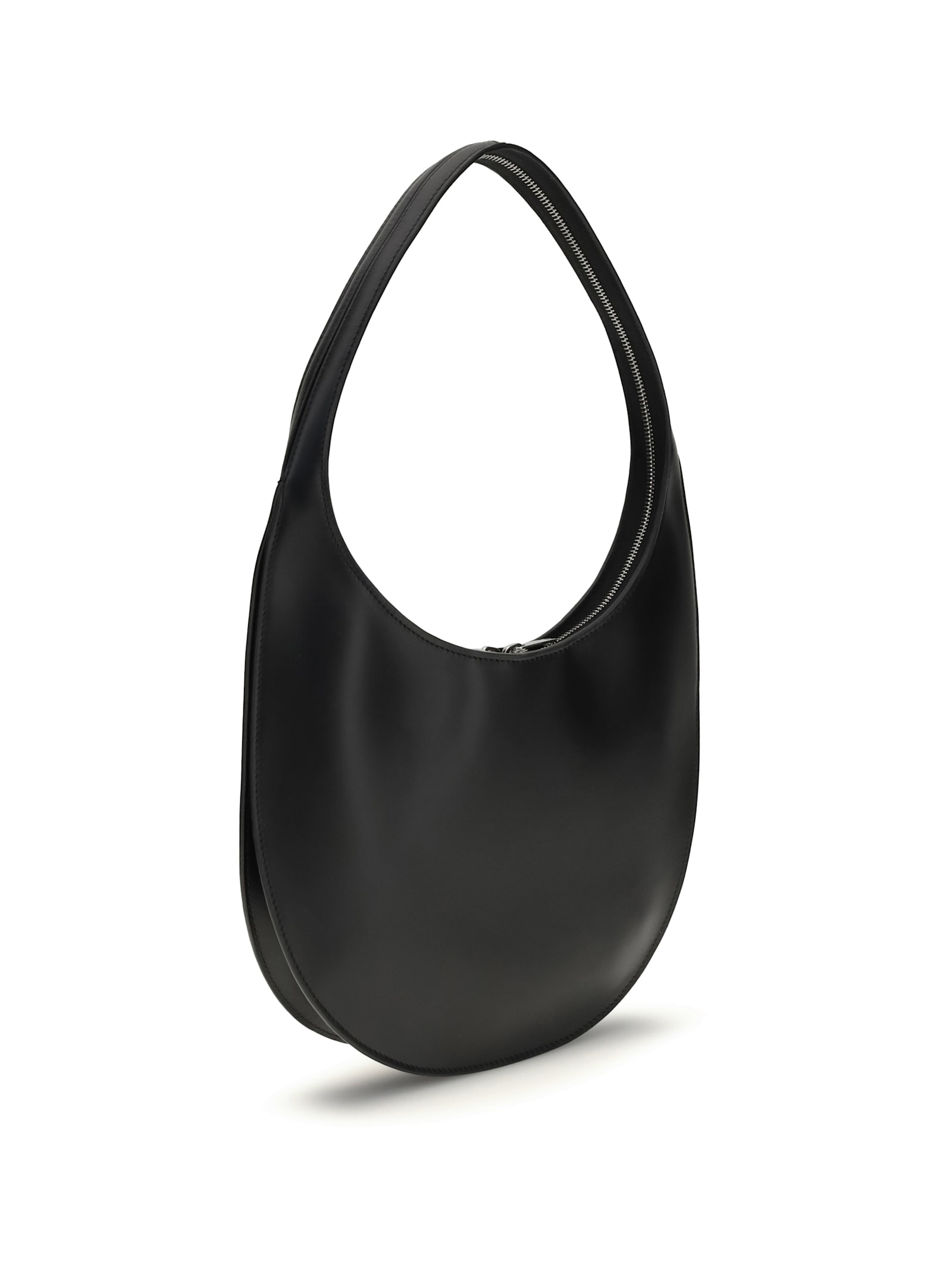 Coperni Medium Soft Swipe Zip-top Shoulder Bag In Black