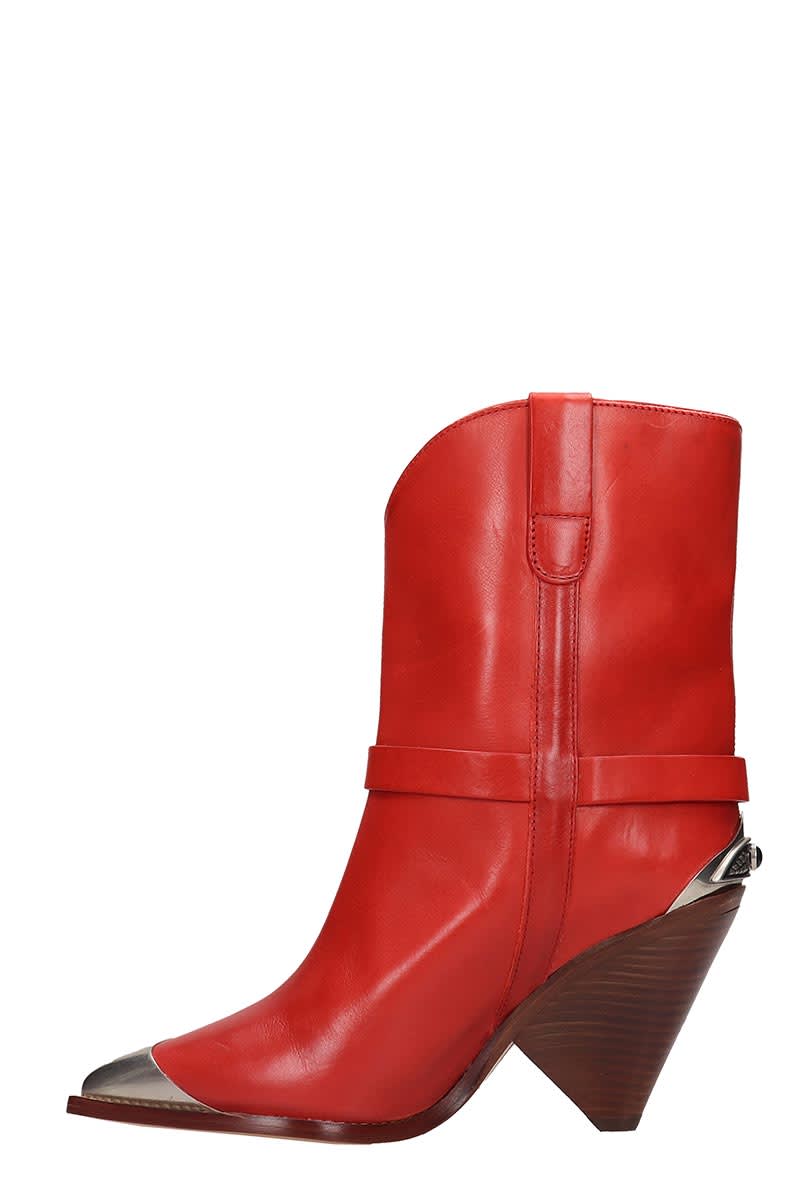 isabel marant lamsy boots red