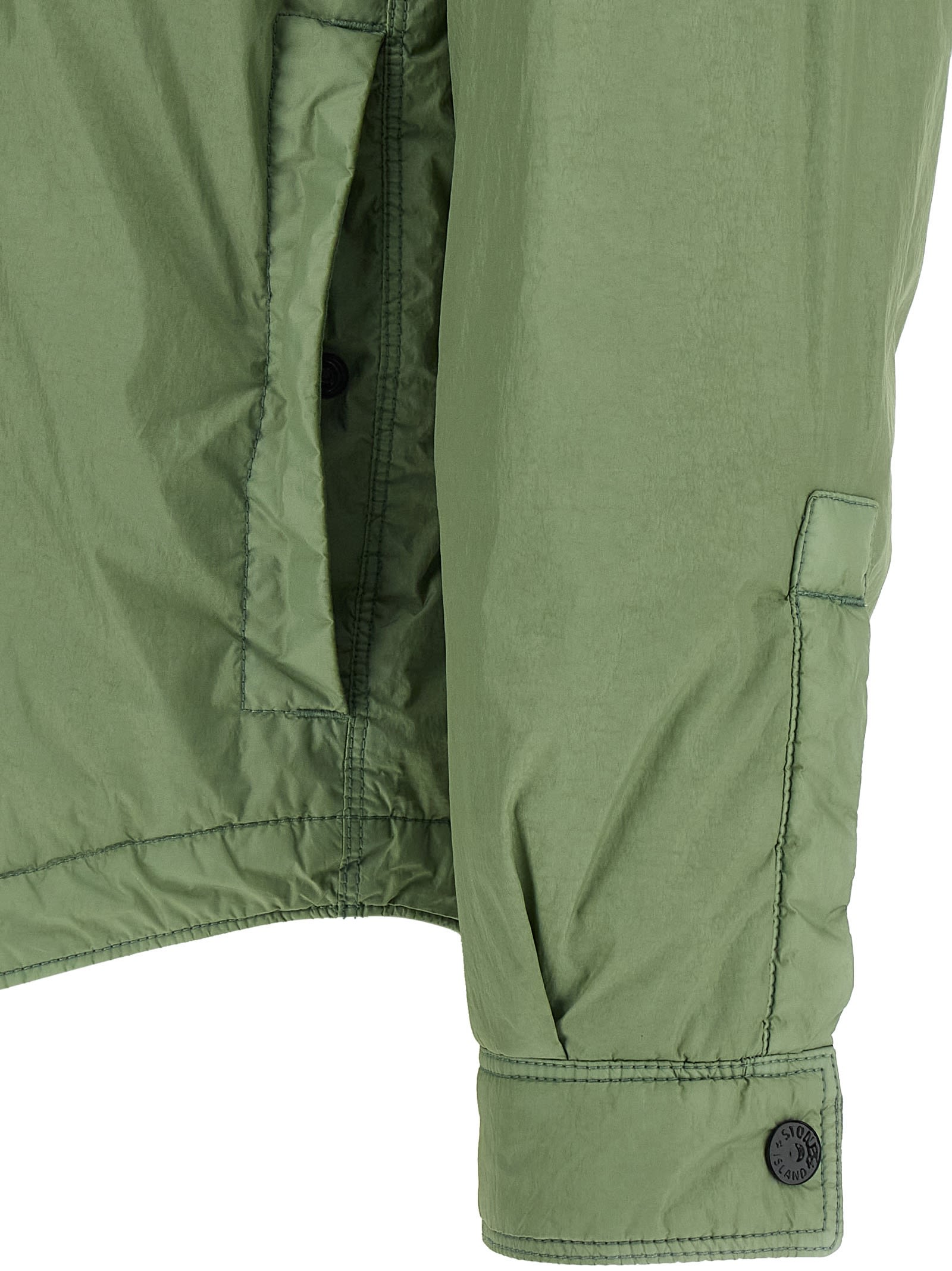 Stone Island Garment Dyed Crinkle Reps Ny Puffer Jackets Green In Green