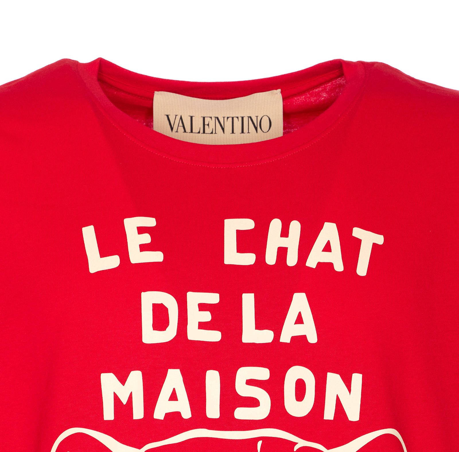 Valentino Garavani T-shirt With Le Chat De La Maison Print In Red