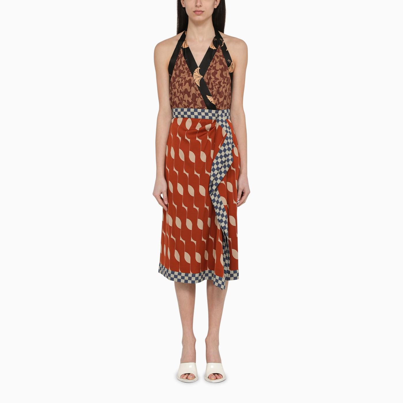 Shop Dries Van Noten Silk Blend Dress With Draped Skirt