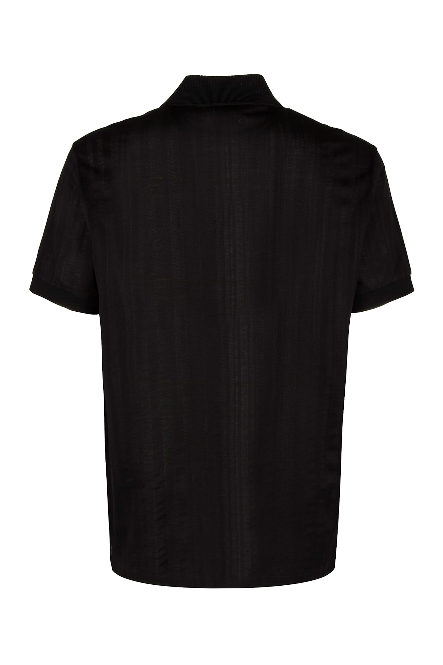 Shop Paul Smith Knitted Cotton Polo Shirt In Black