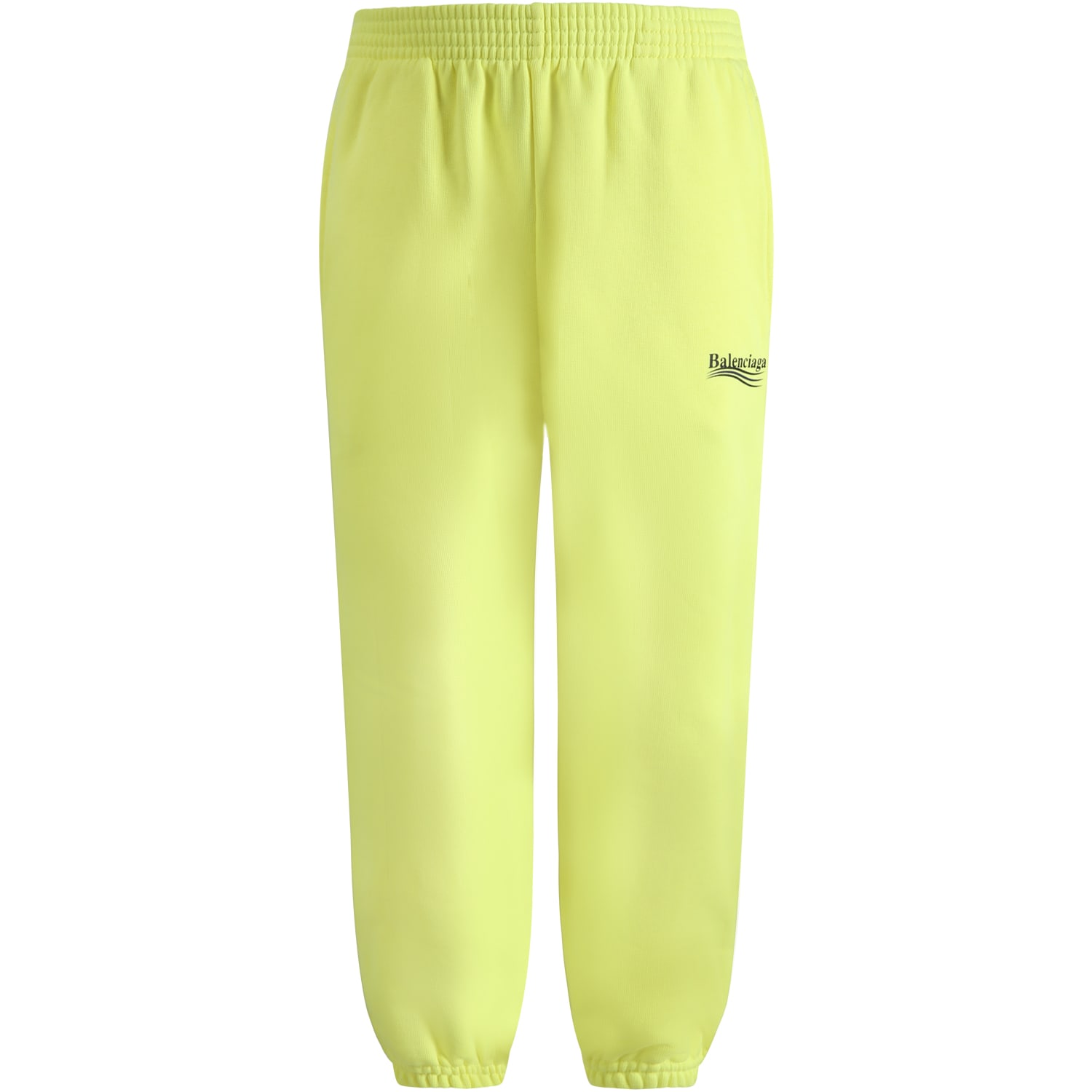 Balenciaga Neon Yellow Sweatpants For Kids With Logo