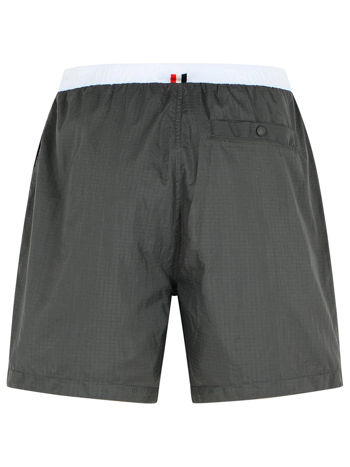 Thom Browne Bermuda Shorts With Button Detail And Elastic Waistband In Gray