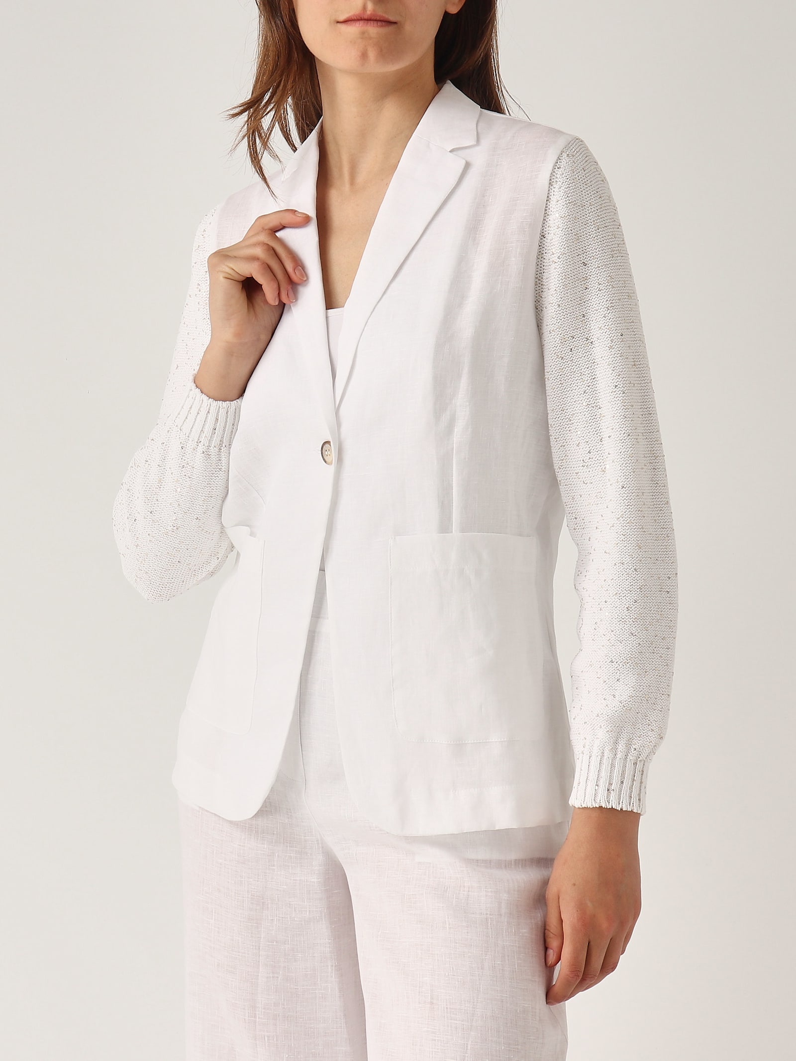 Gran Sasso Giacca In Maglia Jacket In White