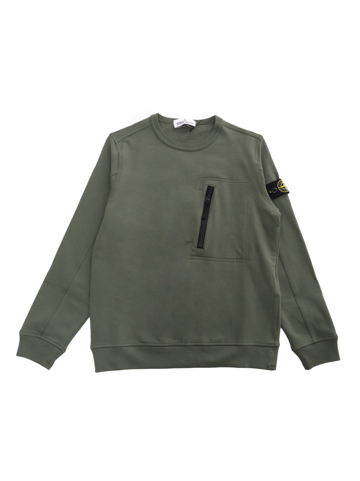 Stone Island Junior Kids' Green Military Sweatshirt