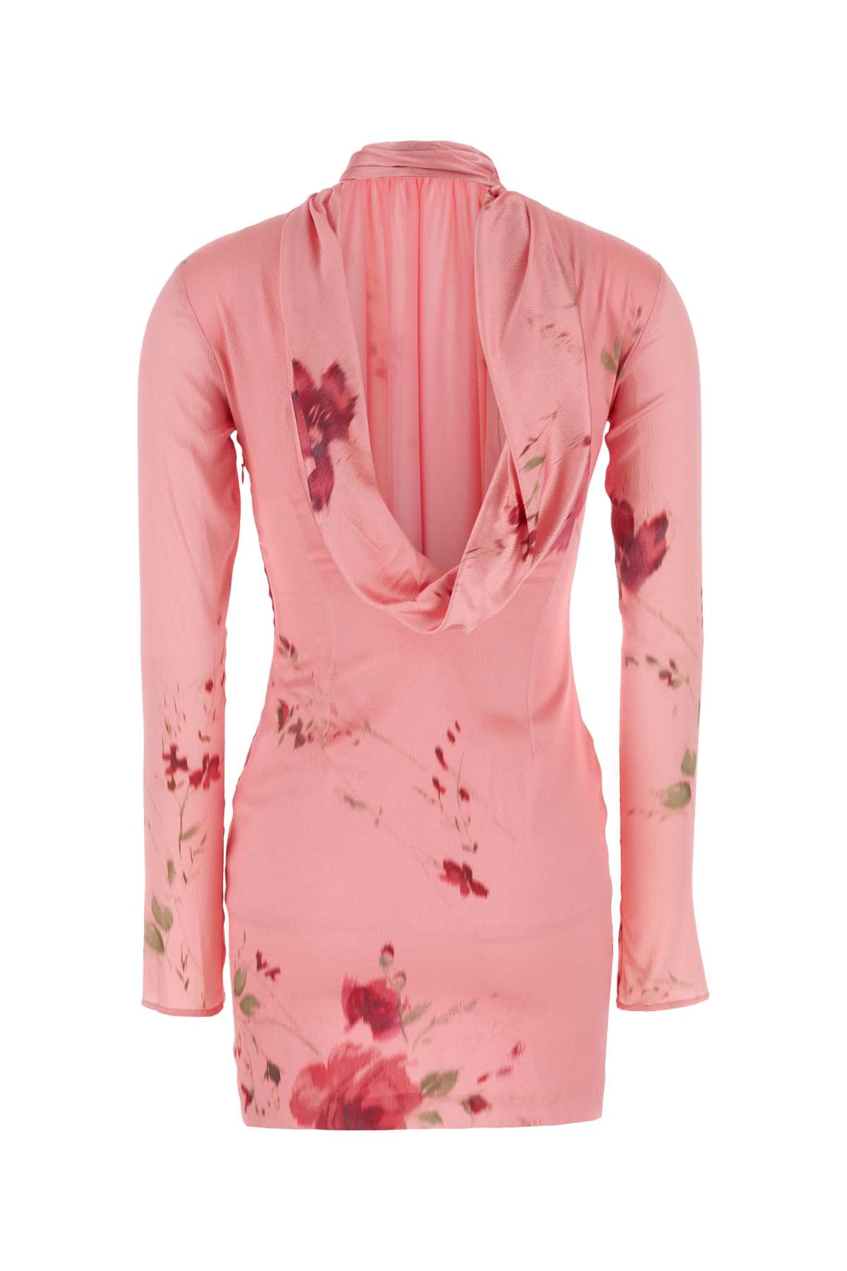 BLUMARINE PINK STRETCH SILK MINI DRESS 