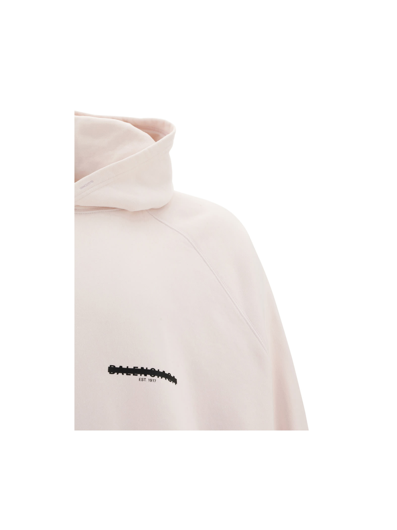 Balenciaga Oversized Logo-print Cotton-jersey Hoodie In Ivory 