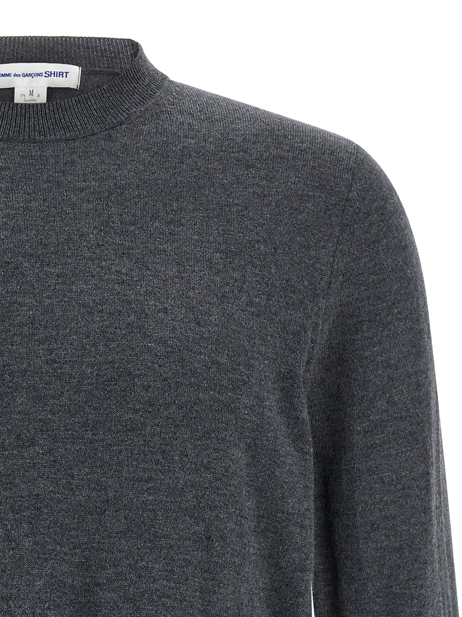 Comme Des Garçons Shirt Intarsia Sweater Sweaters And Cardigans Gray In Gray