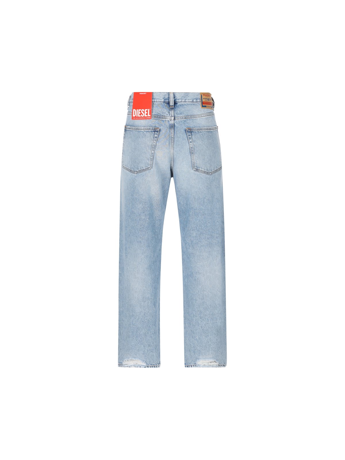 Shop Diesel Straight-leg Distressed Jeans In Denim