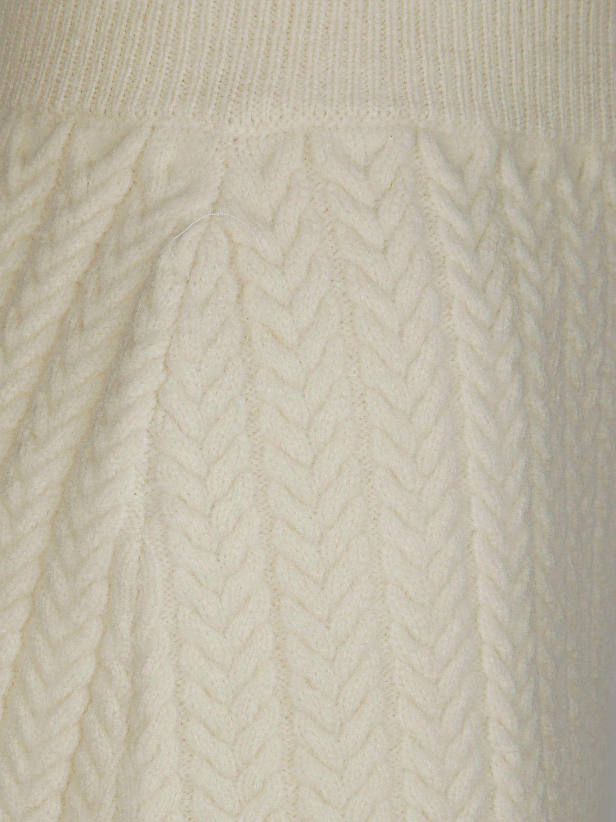 Sportmax Wool Blend Mini Skirt With Ribbed Texture In Butter