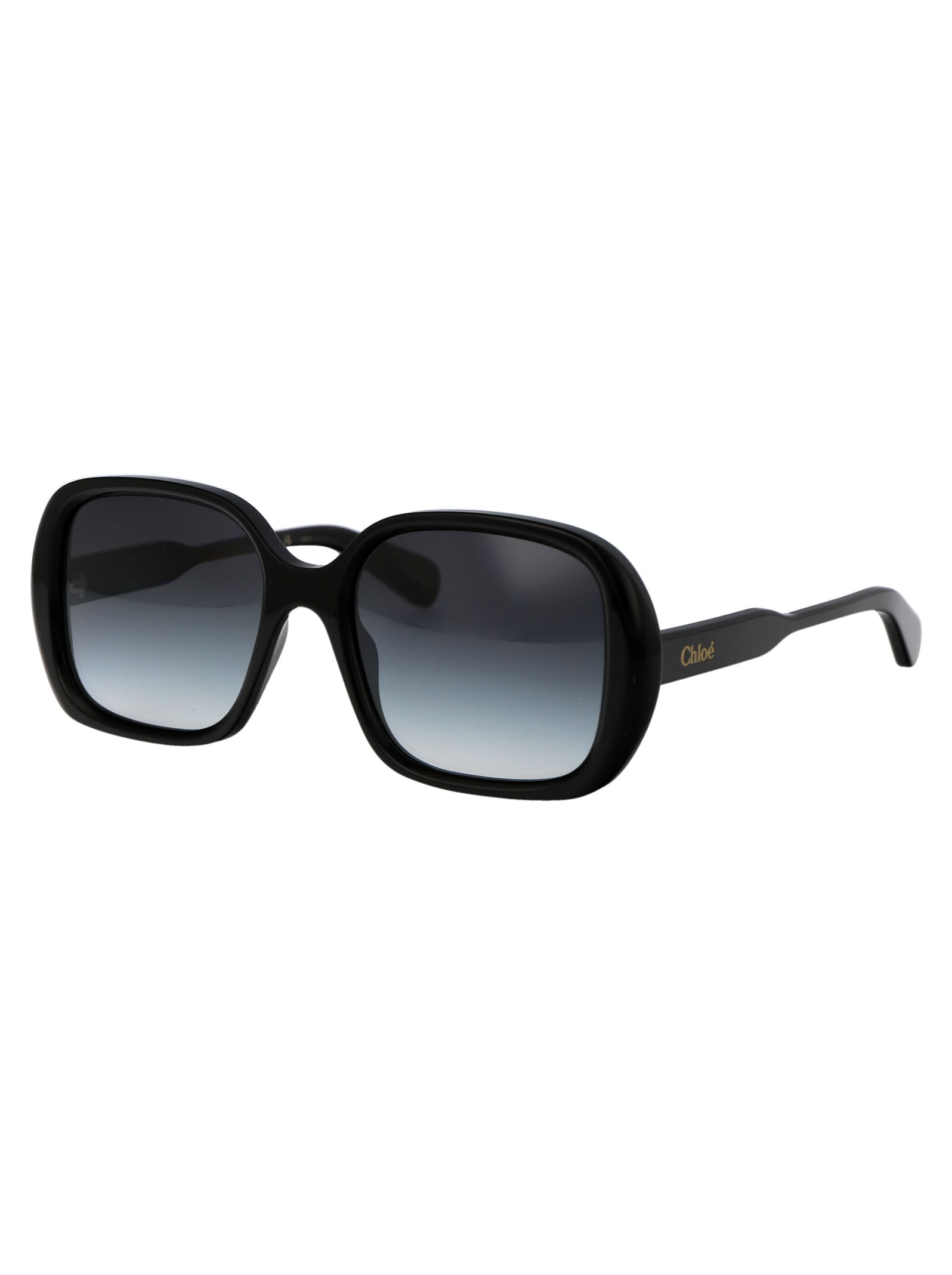 Shop Chloé Ch0222s Sunglasses In 001 Black Black Grey