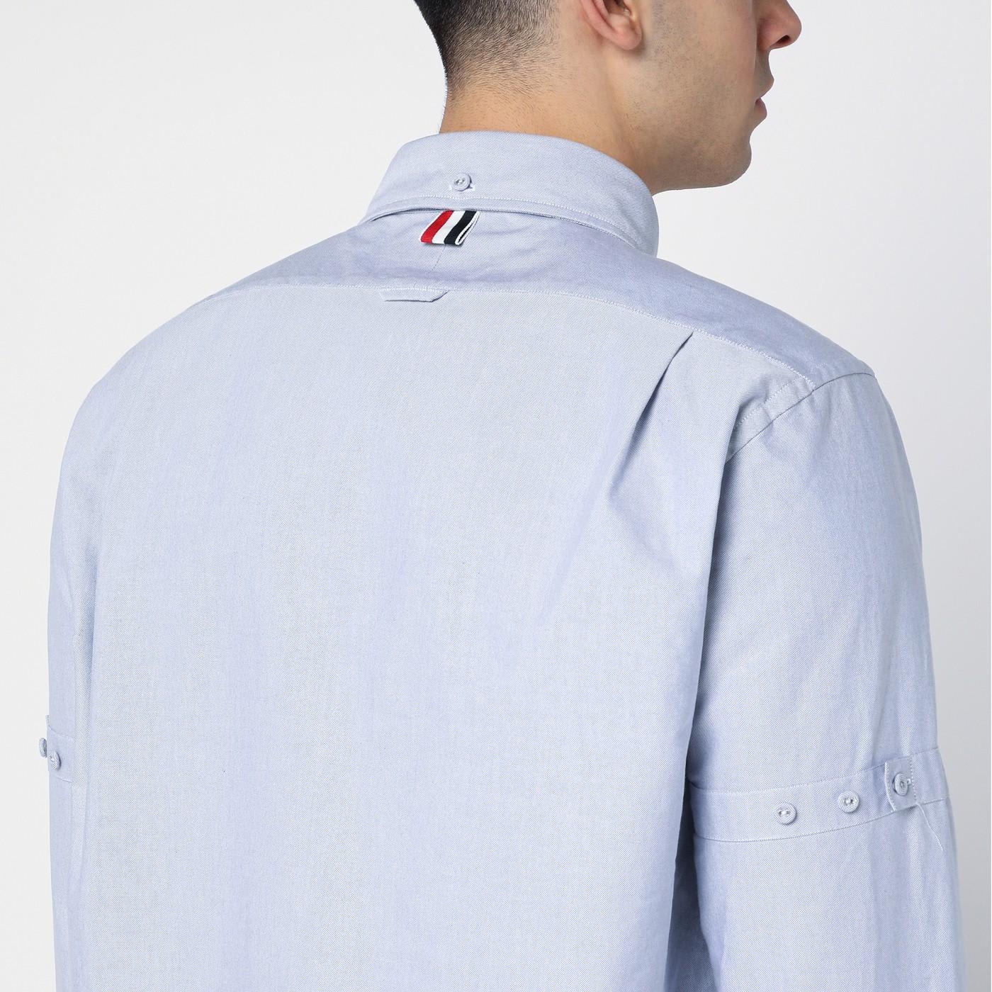 Shop Thom Browne Light Blue Cotton Button-down Shirt In Clear Blue