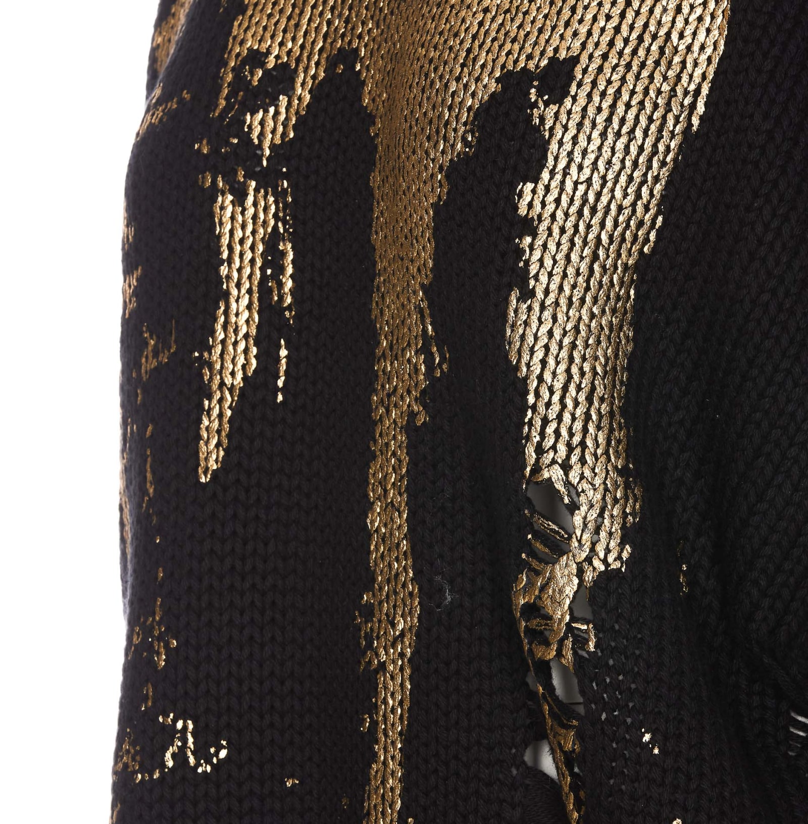 Shop R13 Oversized Sweater Gold Splattered In Black