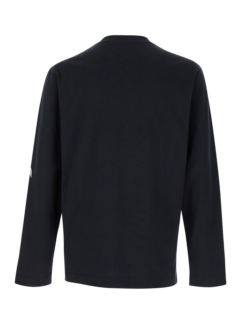 Shop Burberry Black Long Sleeve T-shirt With Equestrian Knight Print In Cotton Man