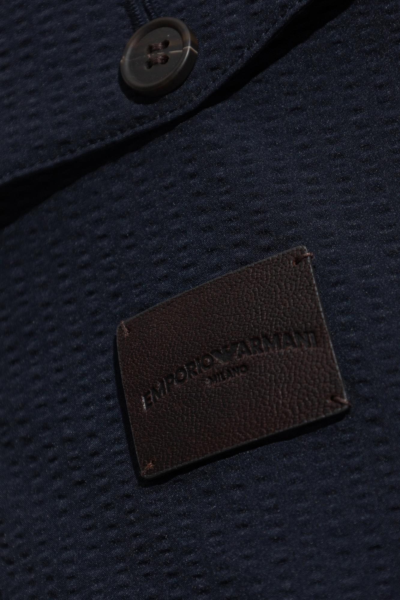 Emporio Armani Hooded Flap-pocketed Lightweight Jacket In Blue