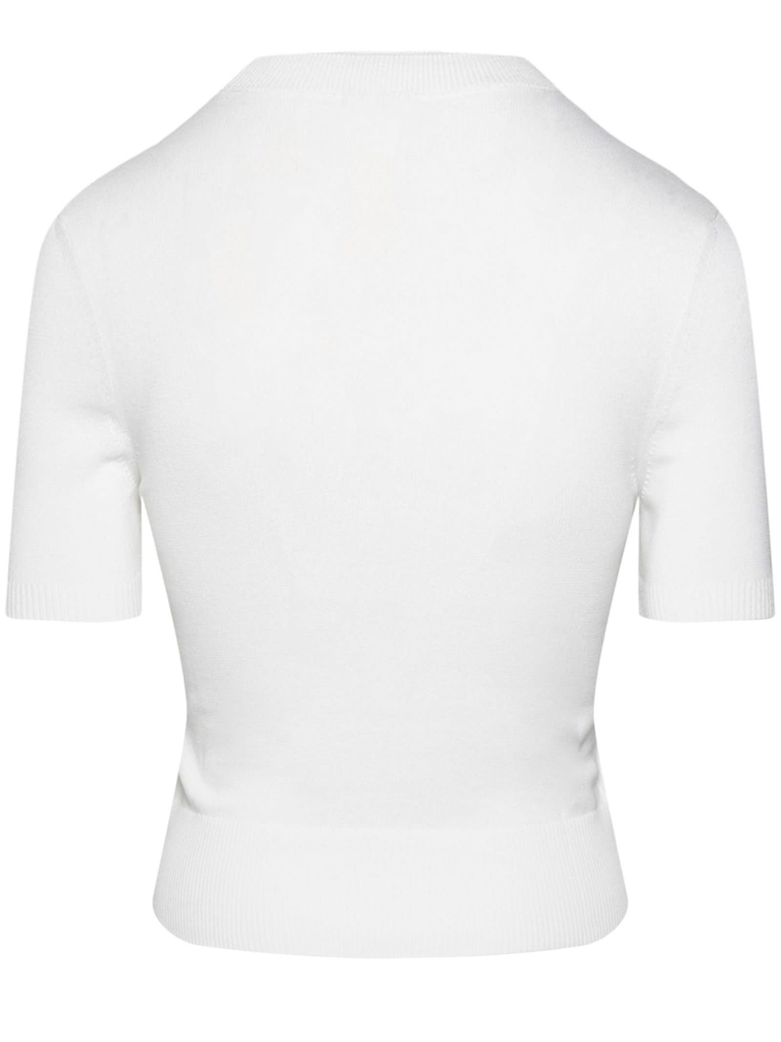 Patou White Logo-jacquard Knitted Top In White