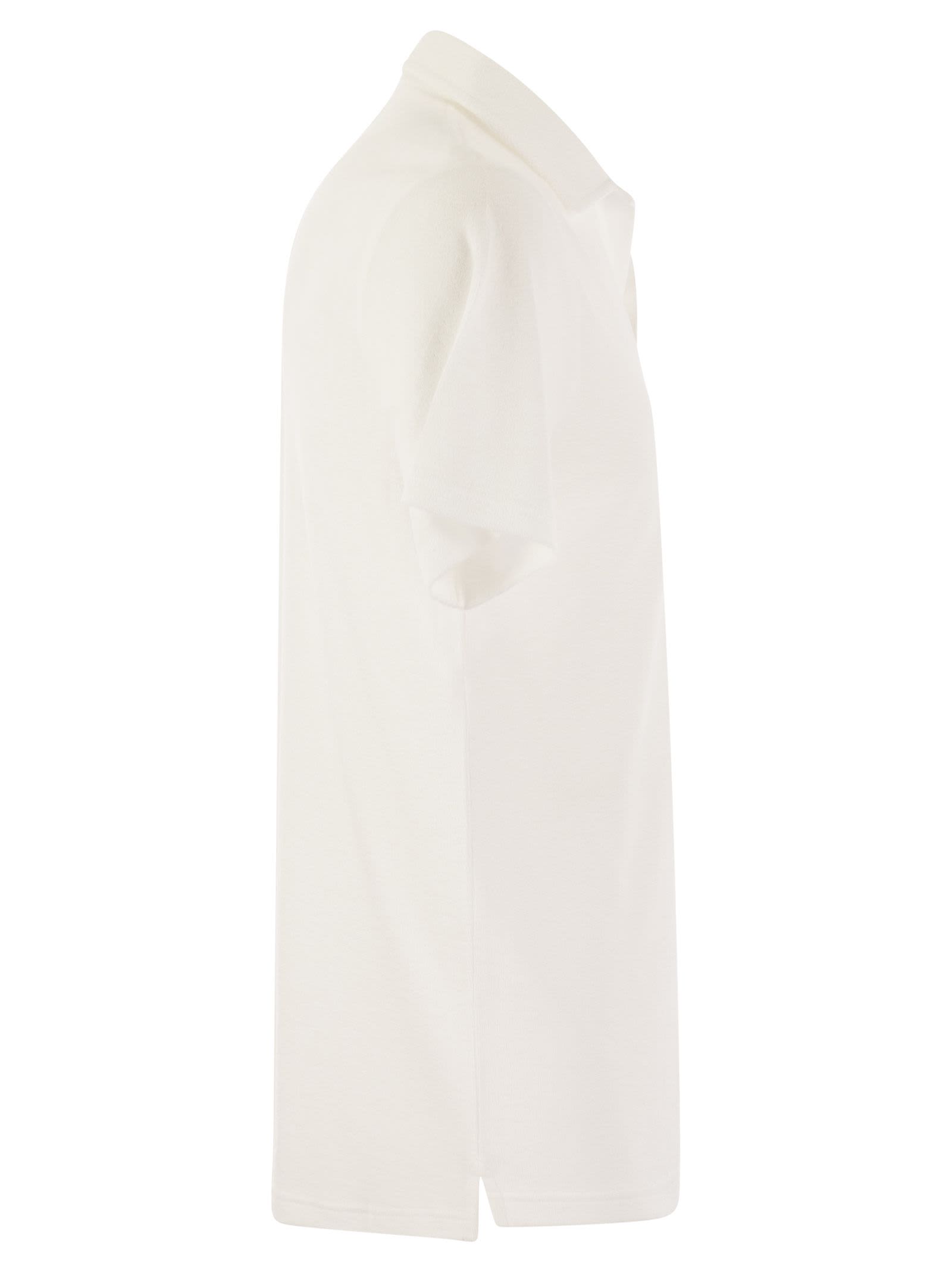 Shop Mc2 Saint Barth Jeremy - Cotton Terry Polo Shirt In White
