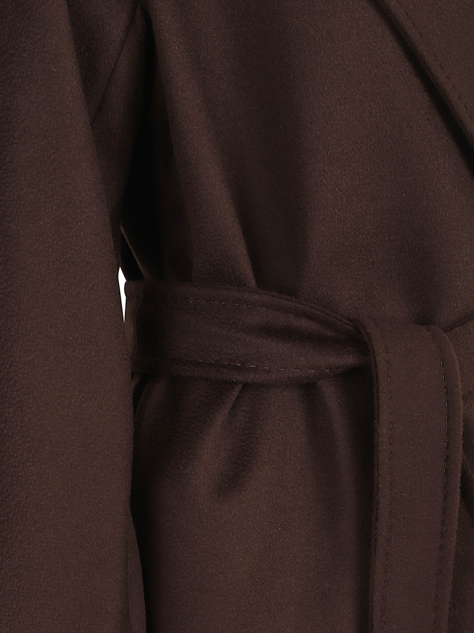 Weekend Max Mara Omens Chocolate Corte Brushed Wool Coat In Brown