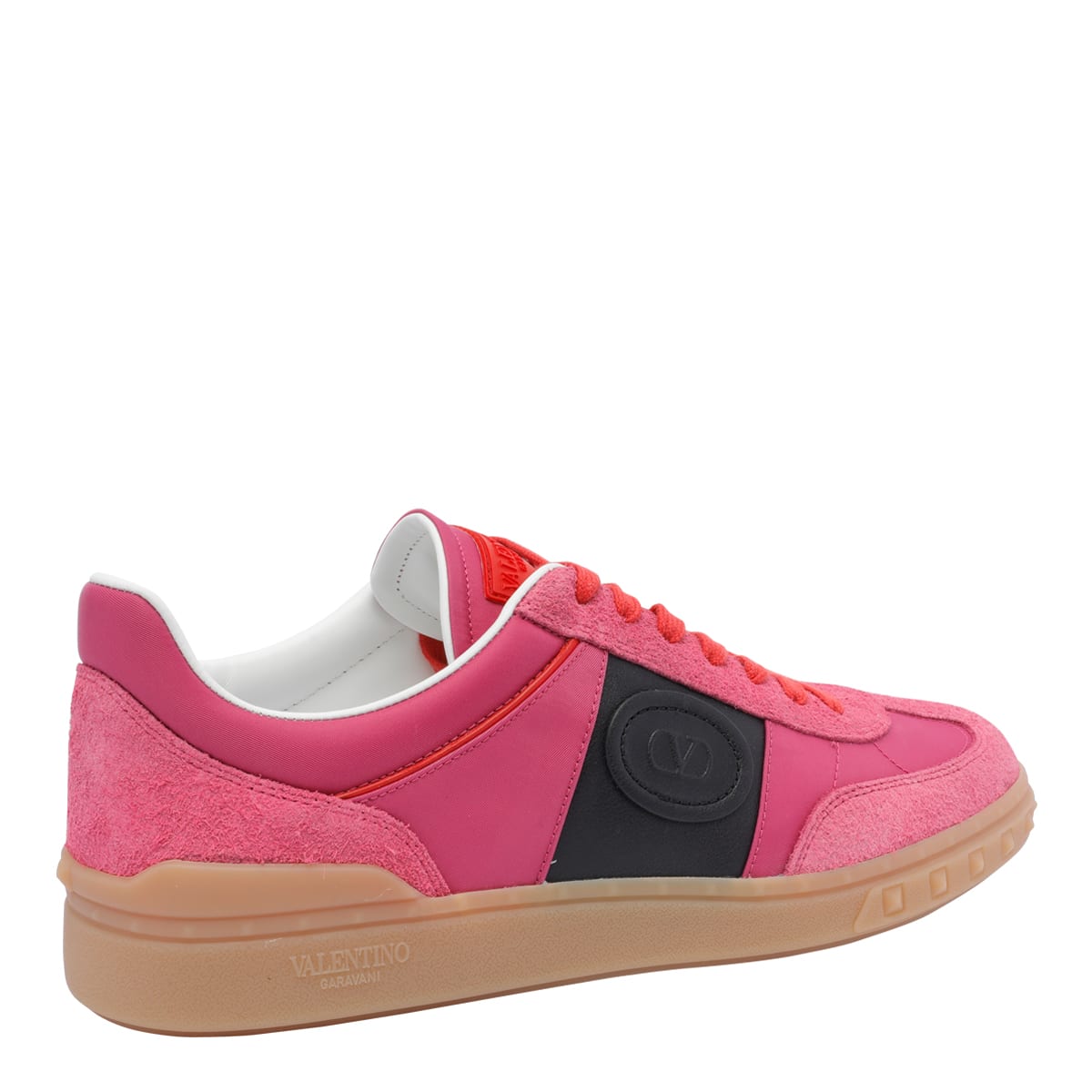 Valentino Lace-up Low-cut Casual Shoes In Pink