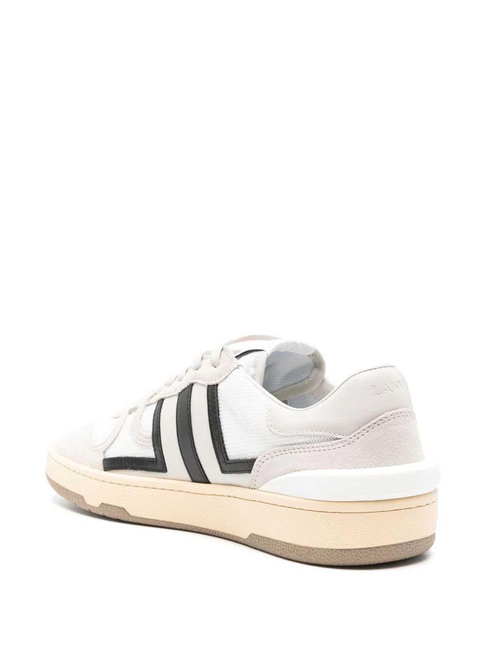 Shop Lanvin Clay Low Top Sneakers In Black Off White