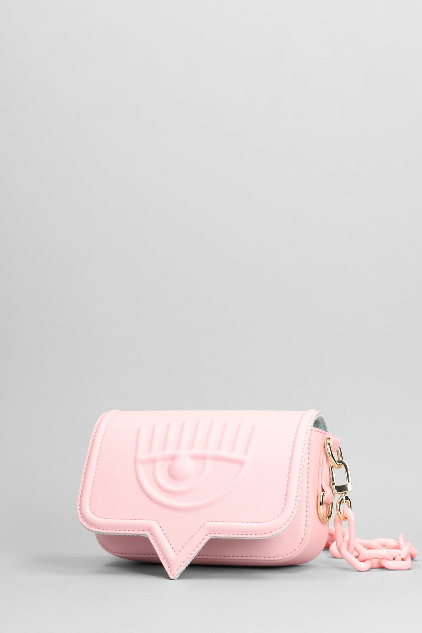 Shop Chiara Ferragni Shoulder Bag In Rose-pink Faux Leather