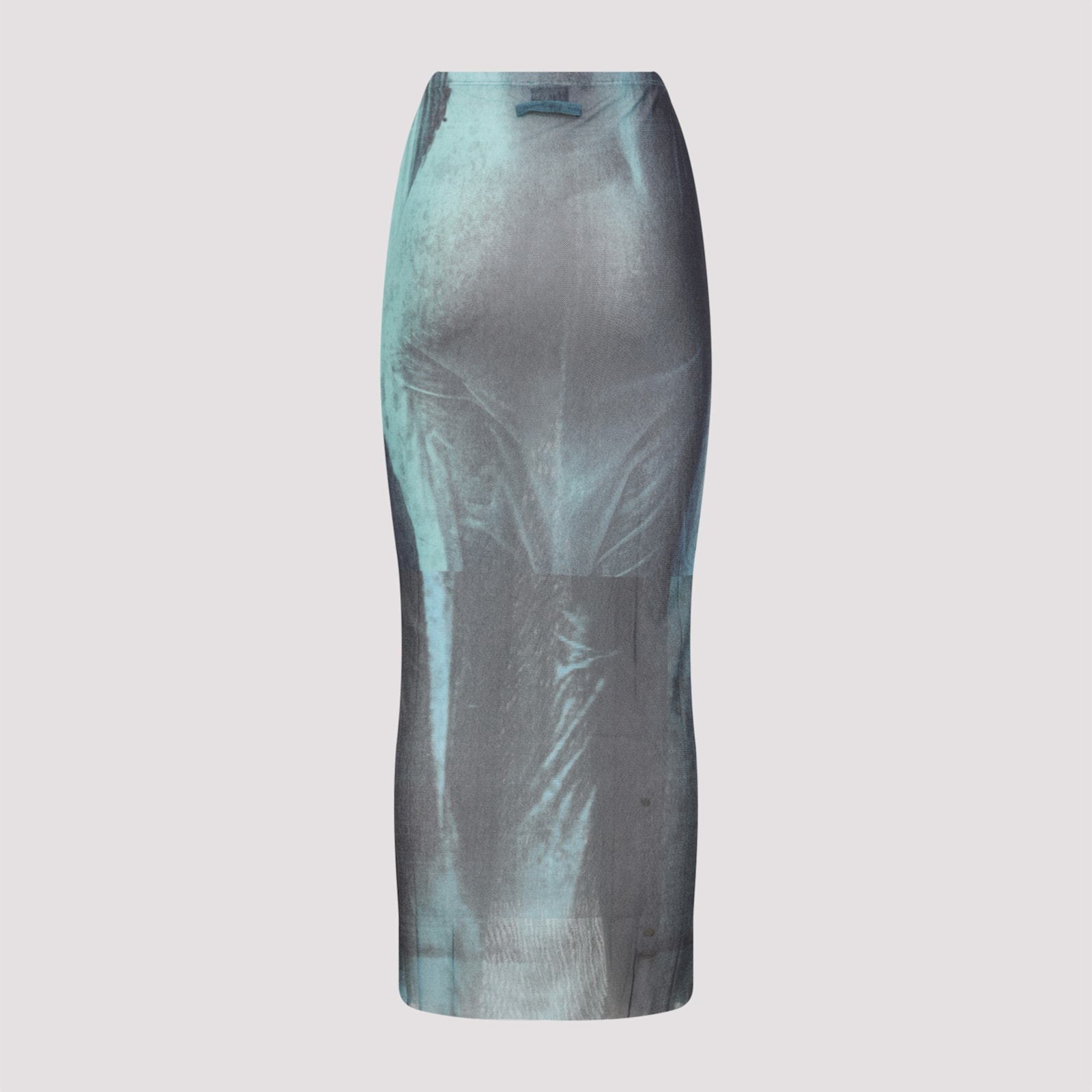 Jean Paul Gaultier Mesh Printed Water Long Skirt