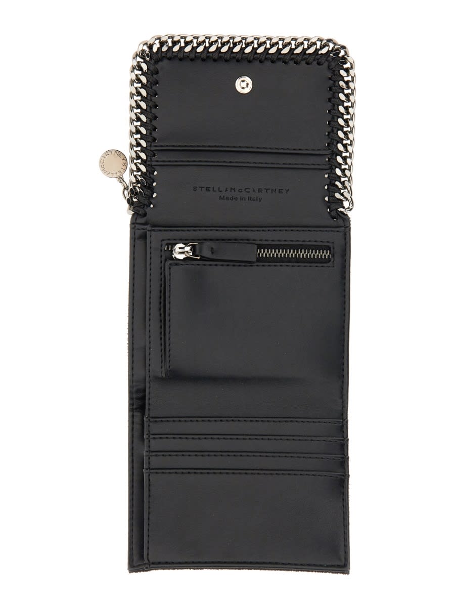 Shop Stella Mccartney Wallet Falabella Small In Black