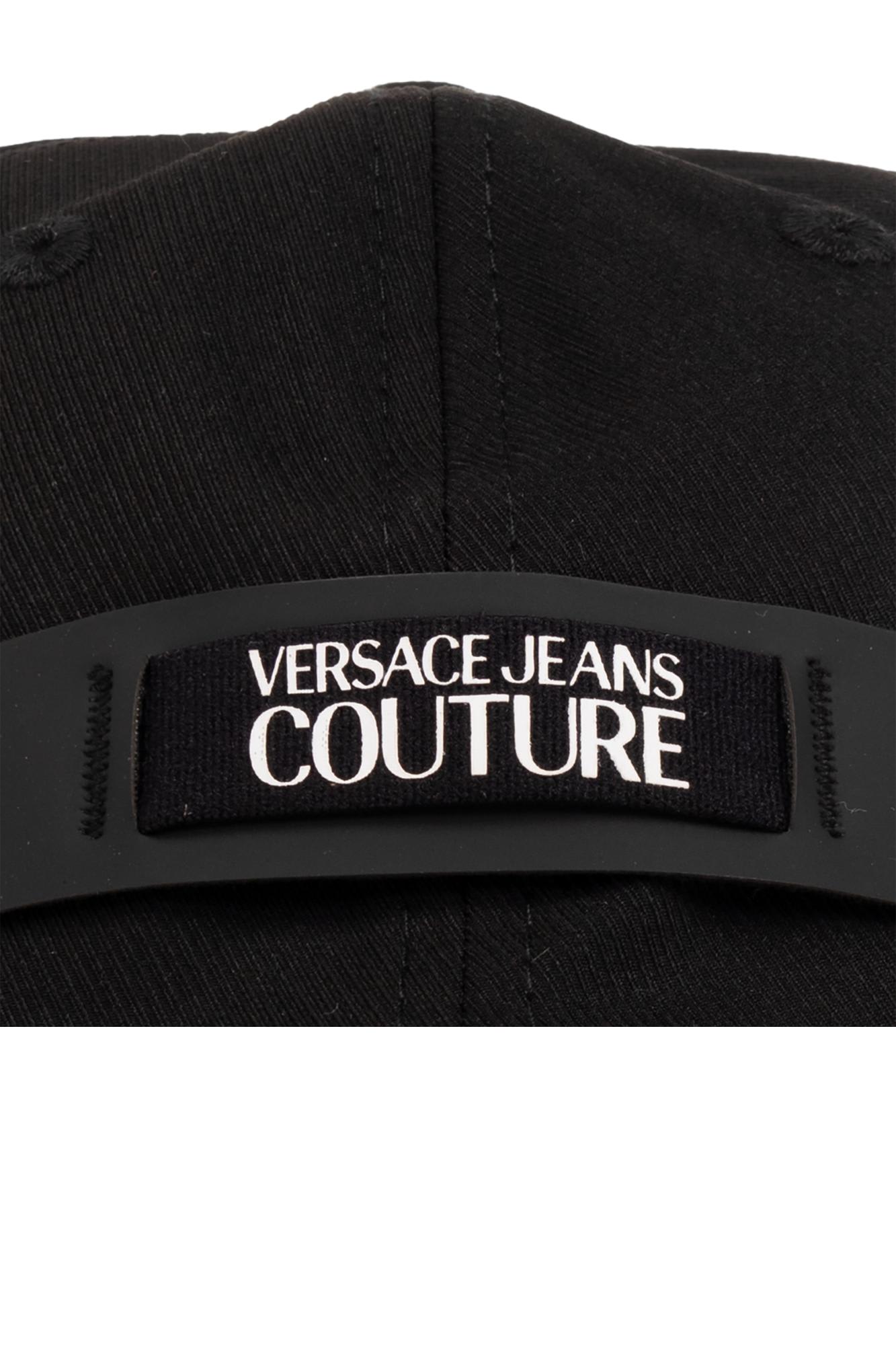 Shop Versace Jeans Couture Baseball Cap In Black