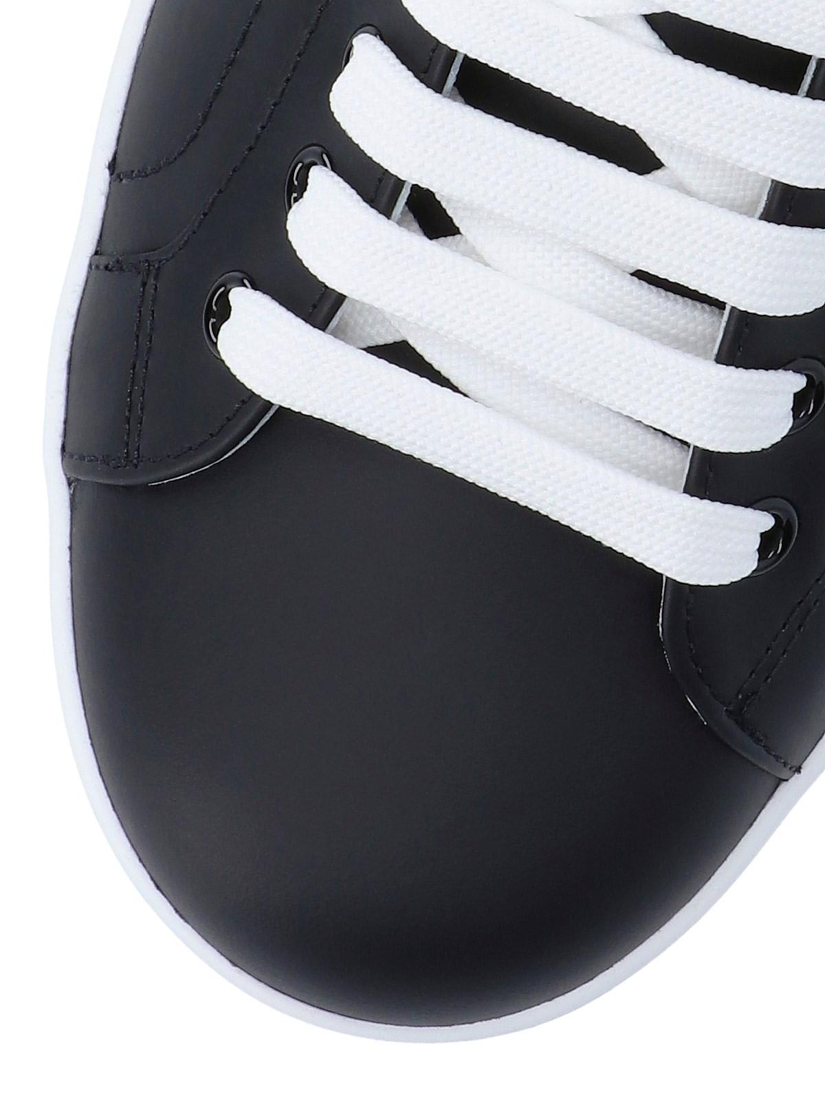 Shop Dolce & Gabbana Portofino Sneakers In Black/silver