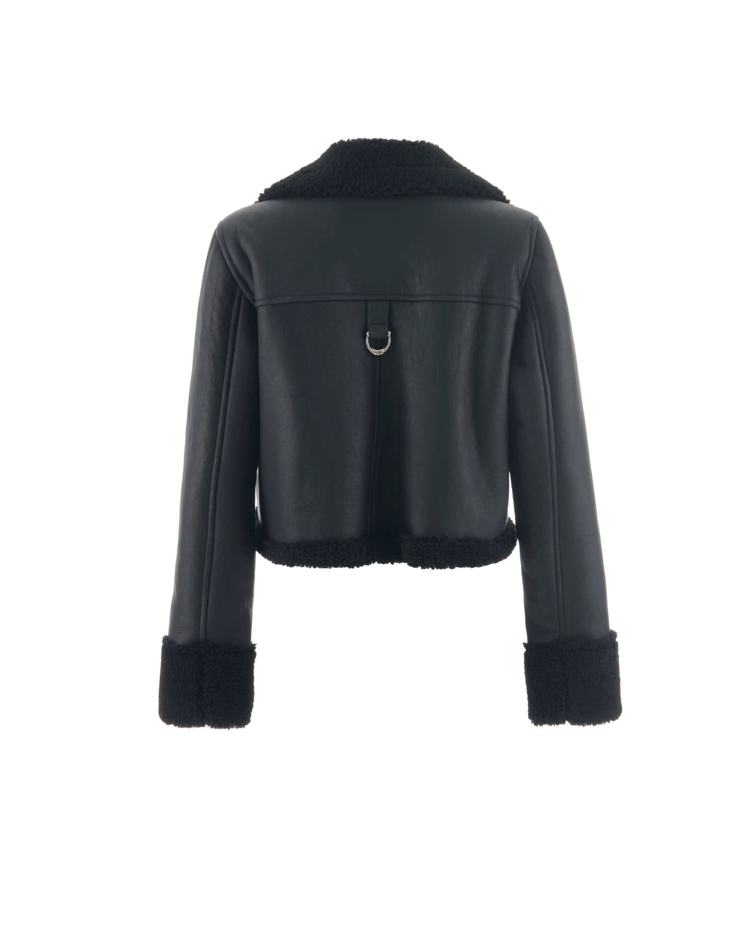 Shop John Richmond Padded Leather Jacket In Nero