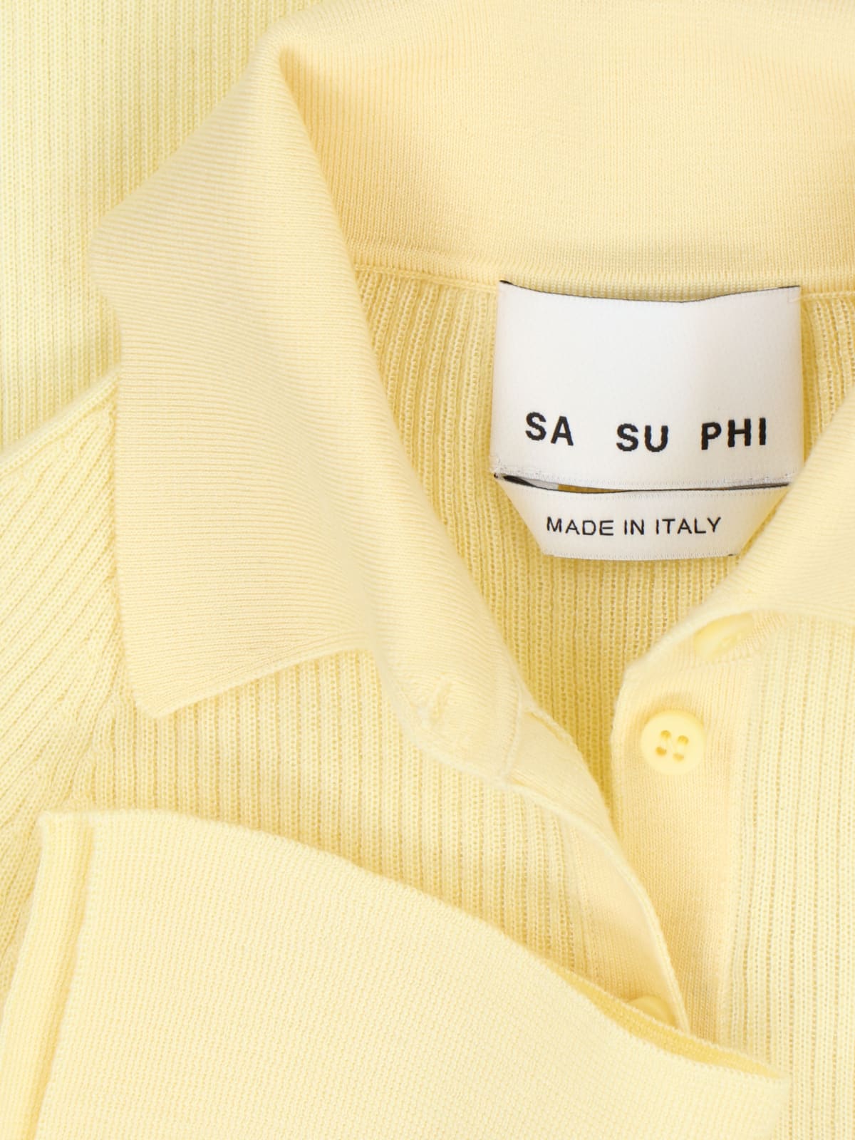 Shop Sa Su Phi Ribbed Polo Shirt In Yellow