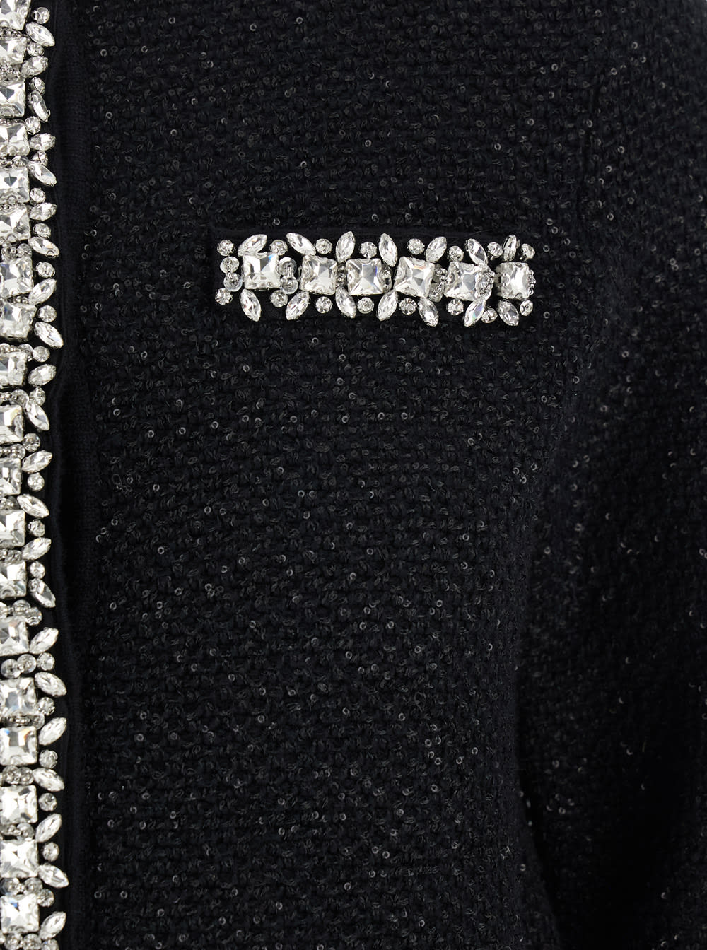 SELF-PORTRAIT BLACK SEQUIN KNIT CARDIGAN