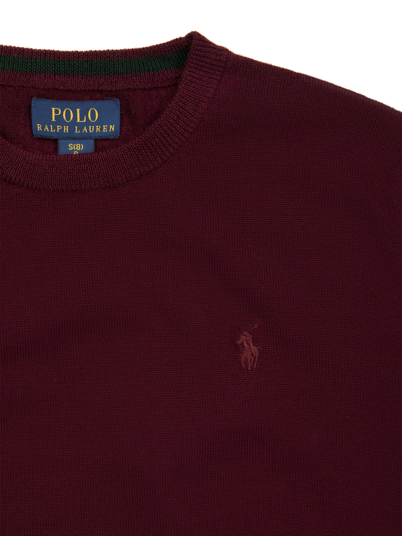 Shop Polo Ralph Lauren Wool Crewneck Sweater In Bordeaux