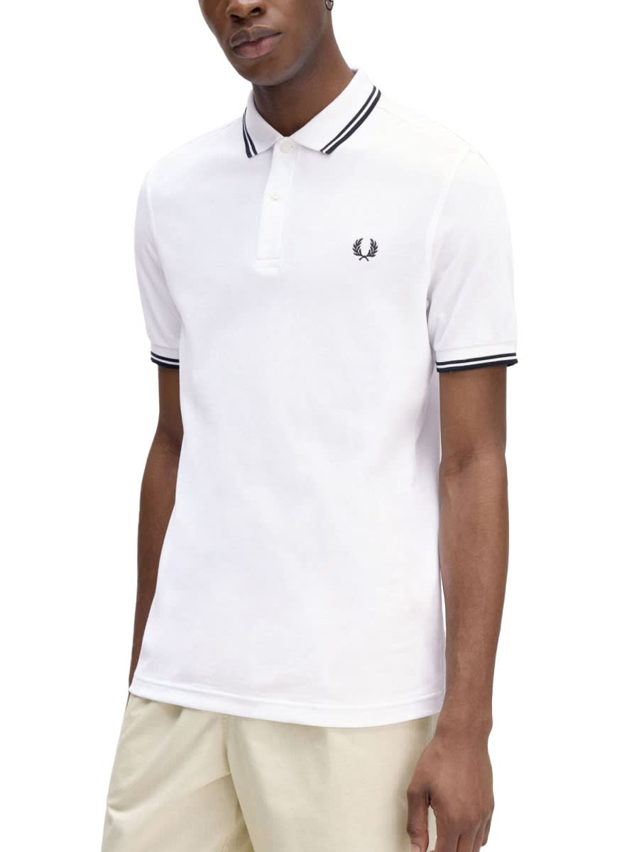 Fred Perry Twin Tipped Polo Shirt In Pink