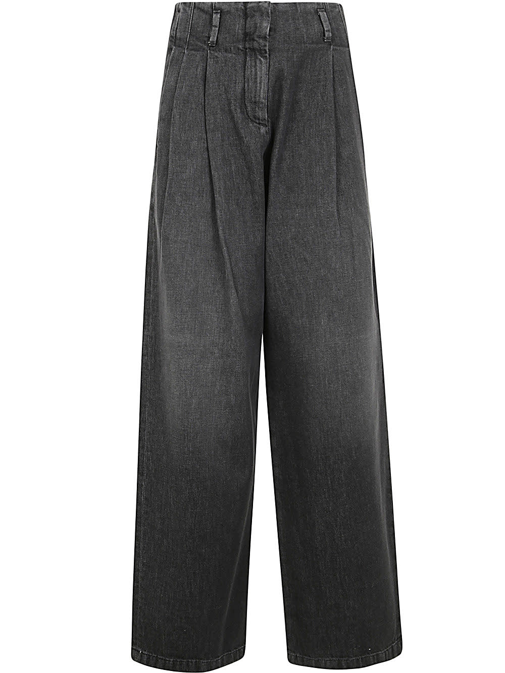 Shop Golden Goose Journey Pant Wide Leg In Medium Wash In Black