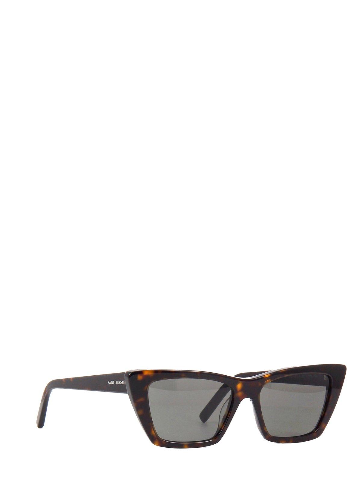 Shop Saint Laurent Mica Sunglasses In 002 Havana Havana Transpa